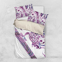 Mawhero Paua shell Kowhaiwhai Taniko Personalised Bedding Set Turtle Tattoo Maori Tribal Style