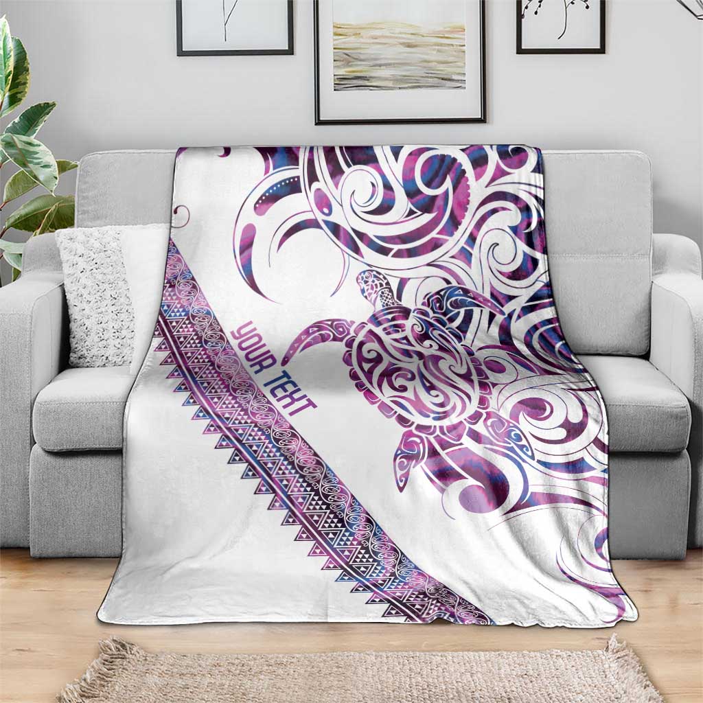 Mawhero Paua shell Kowhaiwhai Taniko Personalised Blanket Turtle Tattoo Maori Tribal Style