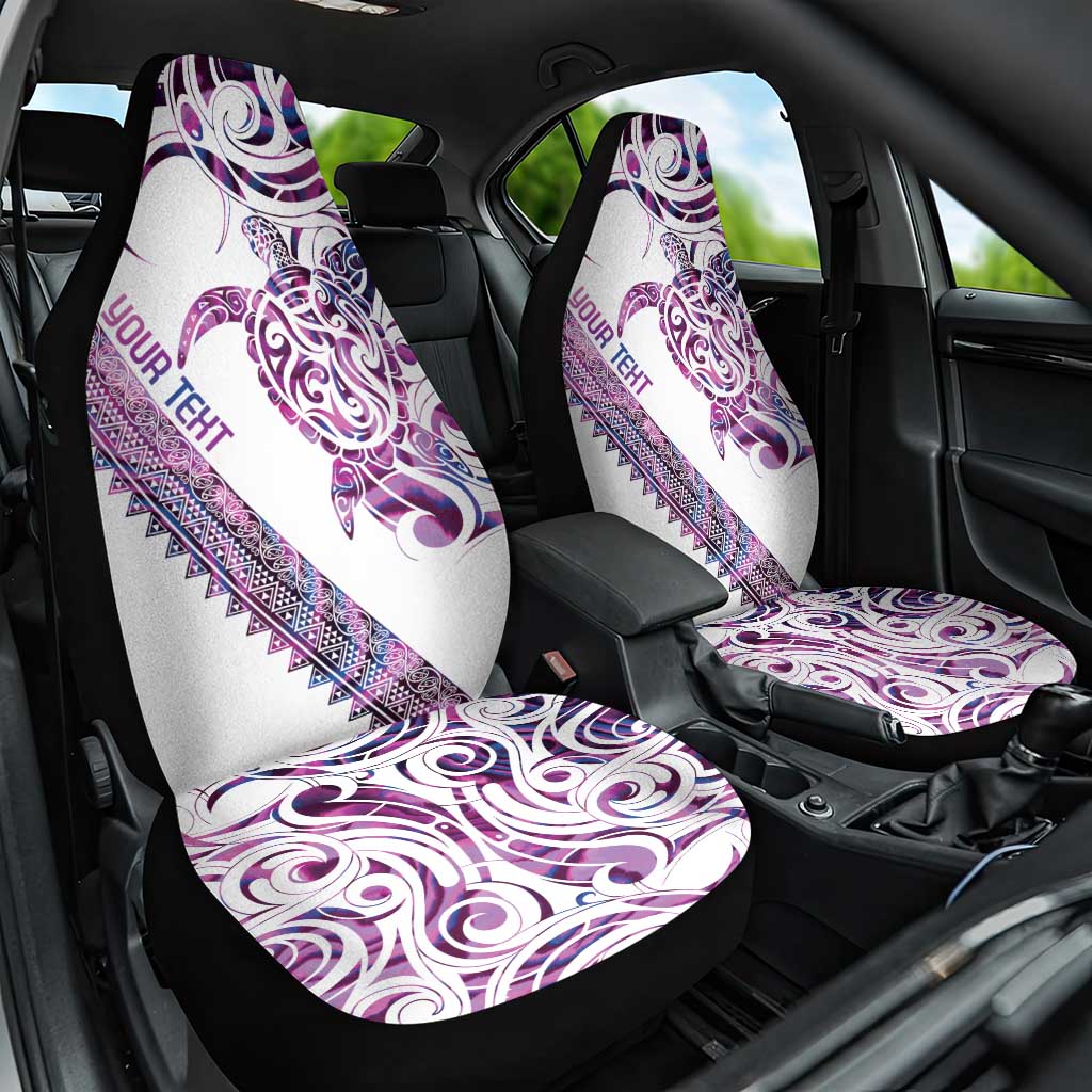 Mawhero Paua shell Kowhaiwhai Taniko Personalised Car Seat Cover Turtle Tattoo Maori Tribal Style