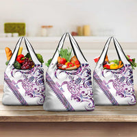 Mawhero Paua shell Kowhaiwhai Taniko Personalised Grocery Bag Turtle Tattoo Maori Tribal Style LT9 3-pack One Size Pink - Polynesian Pride