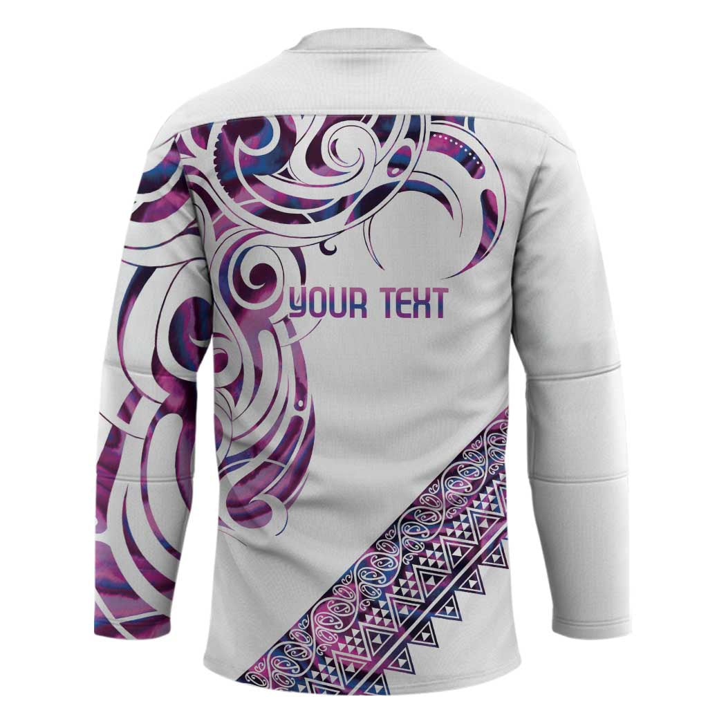 Mawhero Paua shell Kowhaiwhai Taniko Personalised Hockey Jersey Turtle Tattoo Maori Tribal Style LT9 - Polynesian Pride