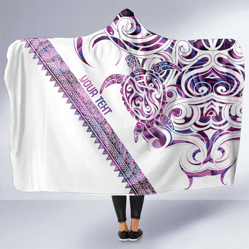 Mawhero Paua shell Kowhaiwhai Taniko Personalised Hooded Blanket Turtle Tattoo Maori Tribal Style LT9 One Size Pink - Polynesian Pride