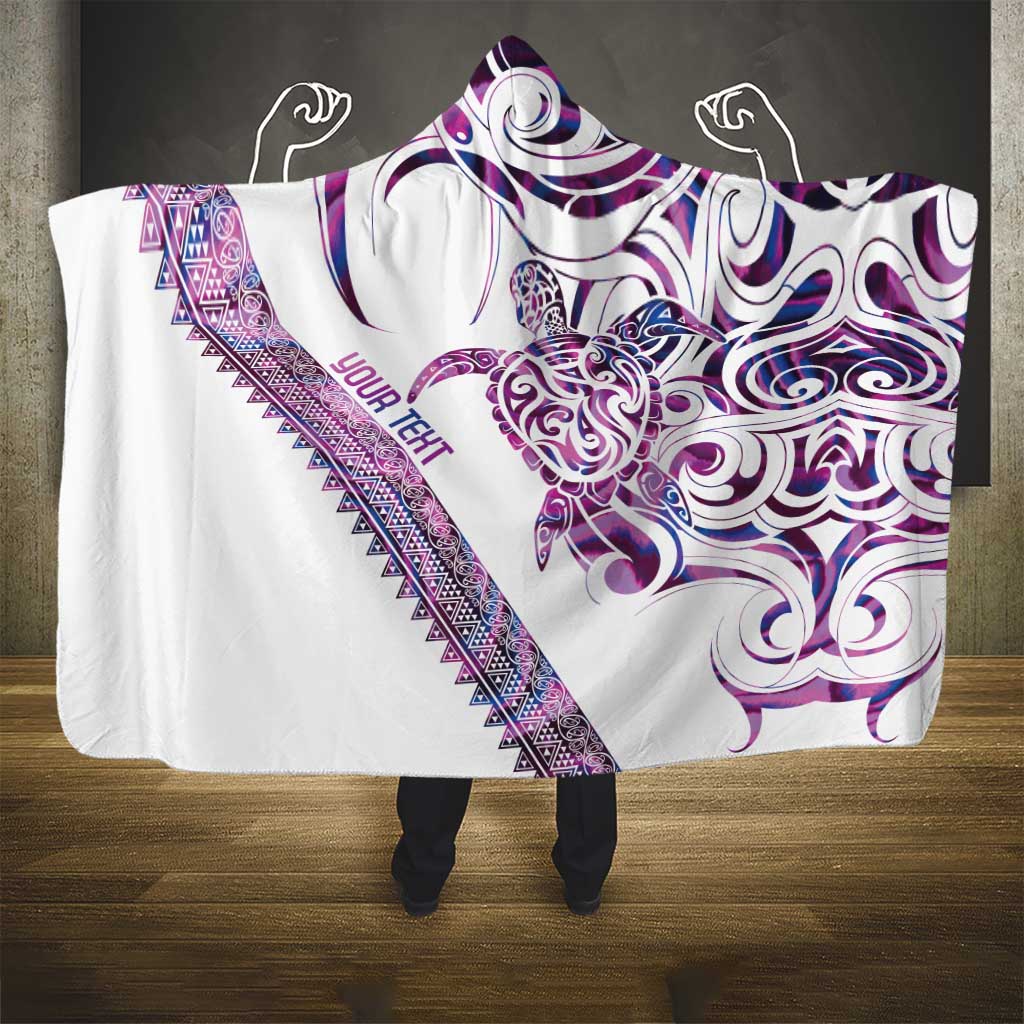 Mawhero Paua shell Kowhaiwhai Taniko Personalised Hooded Blanket Turtle Tattoo Maori Tribal Style LT9 - Polynesian Pride