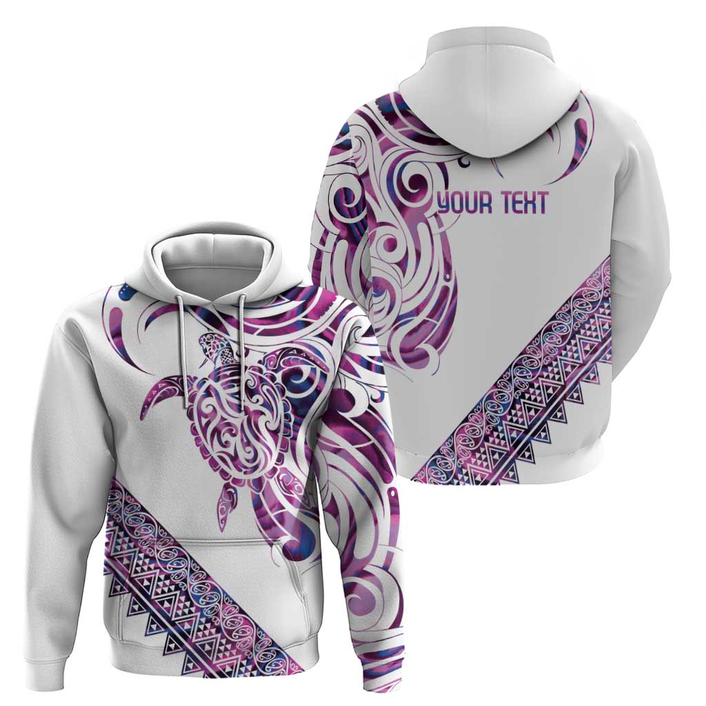 Mawhero Paua shell Kowhaiwhai Taniko Personalised Hoodie Turtle Tattoo Maori Tribal Style LT9 - Polynesian Pride