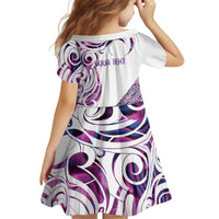 Mawhero Paua shell Kowhaiwhai Taniko Personalised Kid Short Sleeve Dress Turtle Tattoo Maori Tribal Style