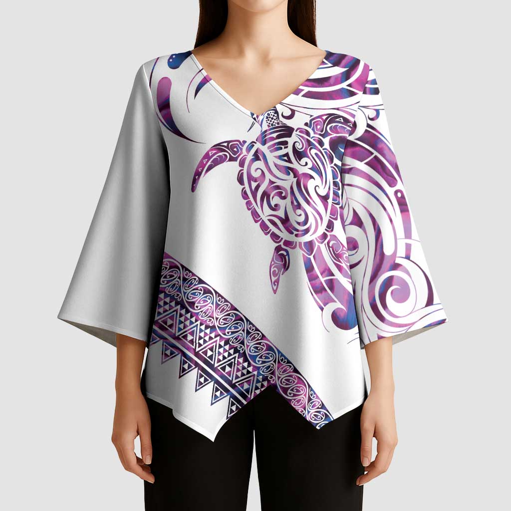 Mawhero Paua shell Kowhaiwhai Taniko Personalised Kimono Sleeve Blouse Turtle Tattoo Maori Tribal Style LT9 - Polynesian Pride