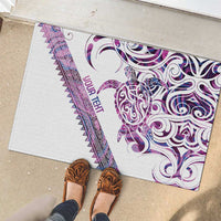 Mawhero Paua shell Kowhaiwhai Taniko Personalised Rubber Doormat Turtle Tattoo Maori Tribal Style