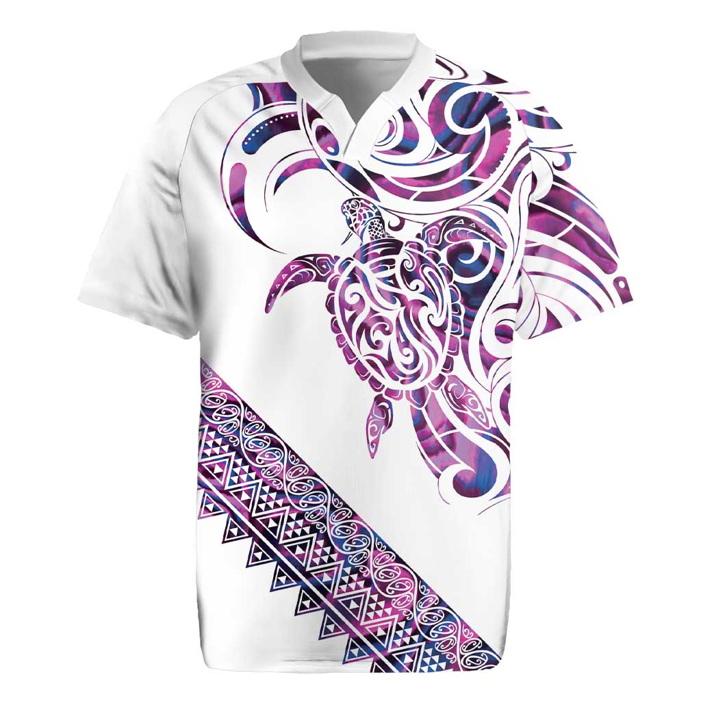 Mawhero Paua shell Kowhaiwhai Taniko Personalised Rugby Jersey Turtle Tattoo Maori Tribal Style LT9 Pink - Polynesian Pride
