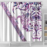 Mawhero Paua shell Kowhaiwhai Taniko Personalised Shower Curtain Turtle Tattoo Maori Tribal Style LT9 - Polynesian Pride