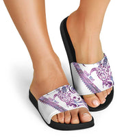 Mawhero Paua shell Kowhaiwhai Taniko Personalised Slide Sandals Turtle Tattoo Maori Tribal Style LT9 - Polynesian Pride