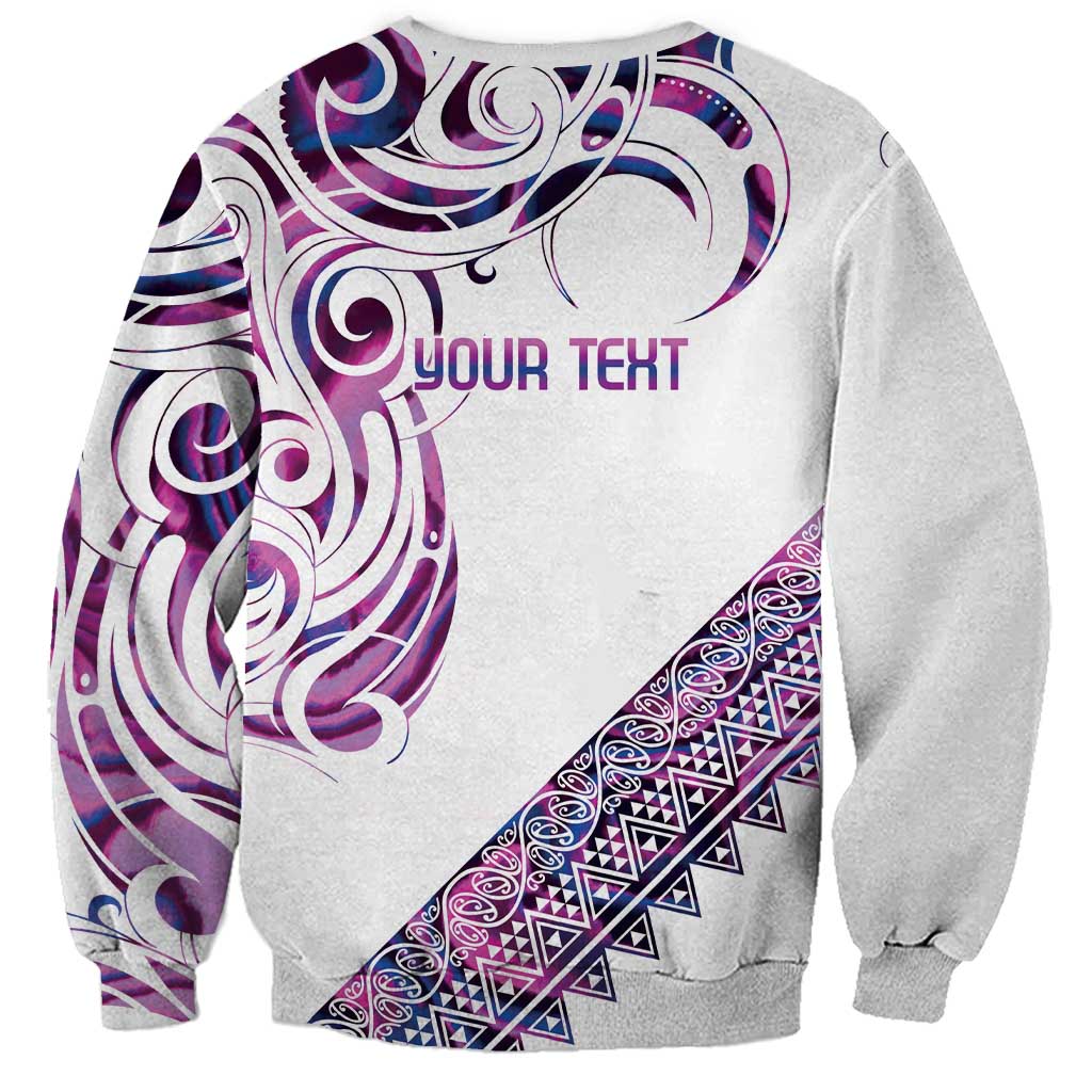 Mawhero Paua shell Kowhaiwhai Taniko Personalised Sweatshirt Turtle Tattoo Maori Tribal Style