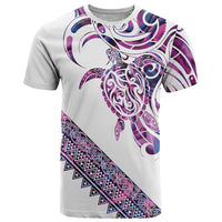 Mawhero Paua shell Kowhaiwhai Taniko Personalised T Shirt Turtle Tattoo Maori Tribal Style LT9 Pink - Polynesian Pride