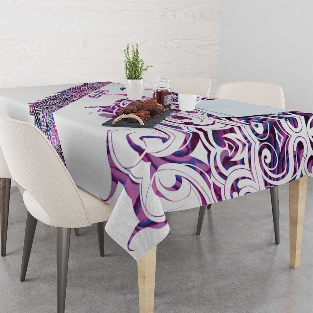 Mawhero Paua shell Kowhaiwhai Taniko Personalised Tablecloth Turtle Tattoo Maori Tribal Style