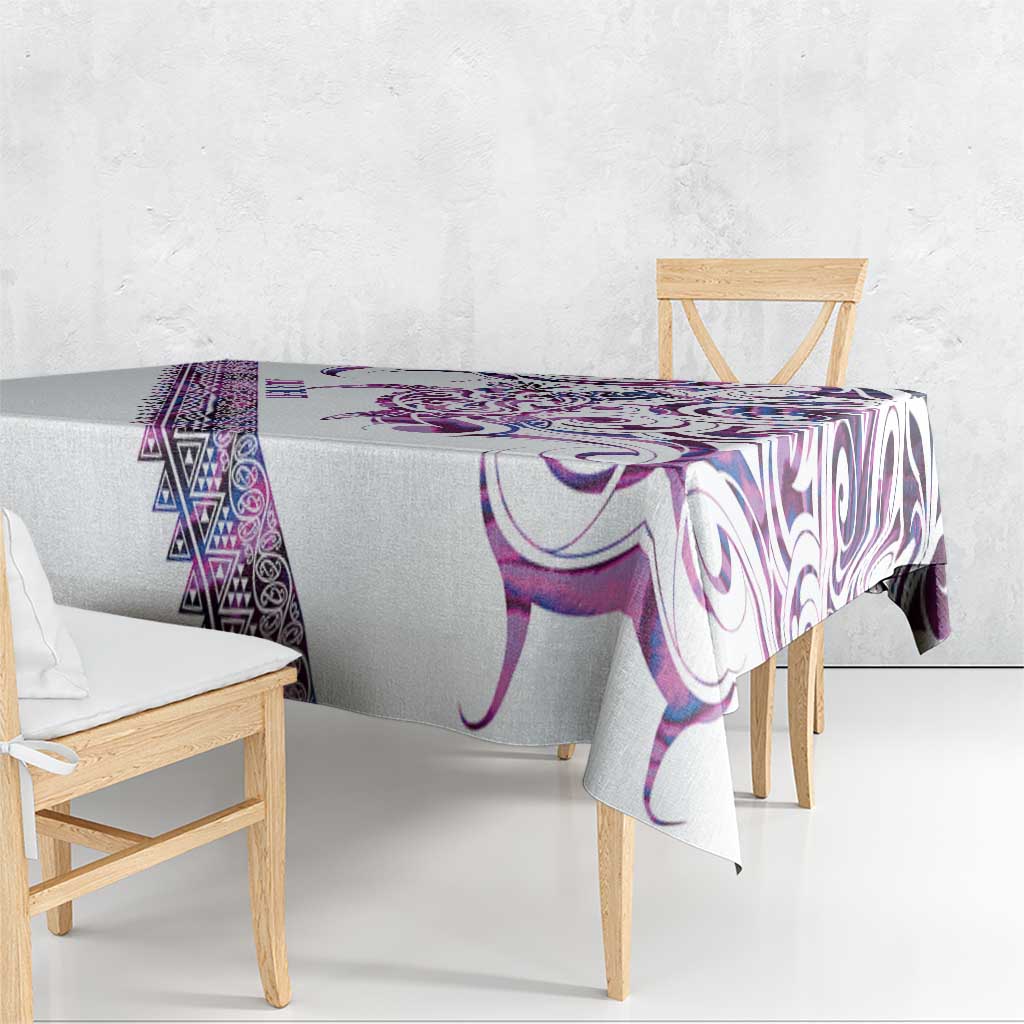 Mawhero Paua shell Kowhaiwhai Taniko Personalised Tablecloth Turtle Tattoo Maori Tribal Style