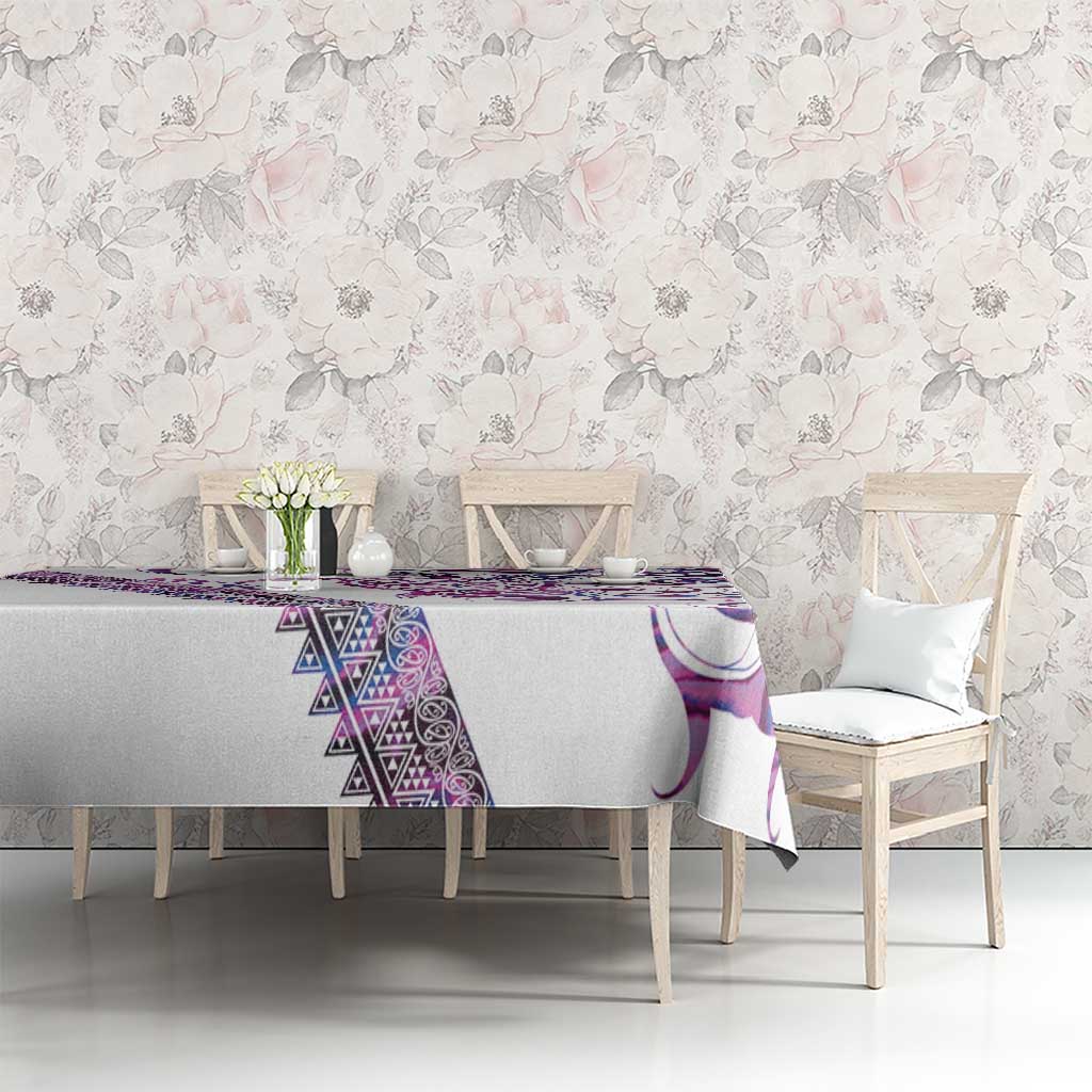 Mawhero Paua shell Kowhaiwhai Taniko Personalised Tablecloth Turtle Tattoo Maori Tribal Style