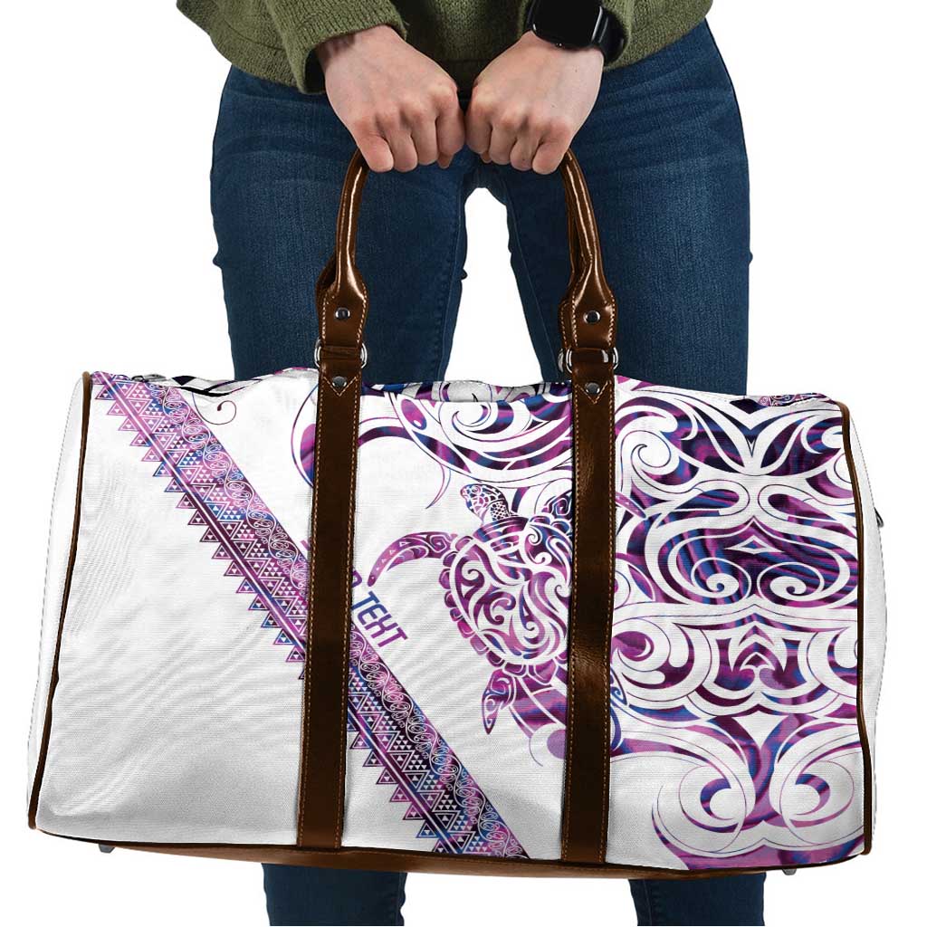 Mawhero Paua shell Kowhaiwhai Taniko Personalised Travel Bag Turtle Tattoo Maori Tribal Style LT9 Pink - Polynesian Pride