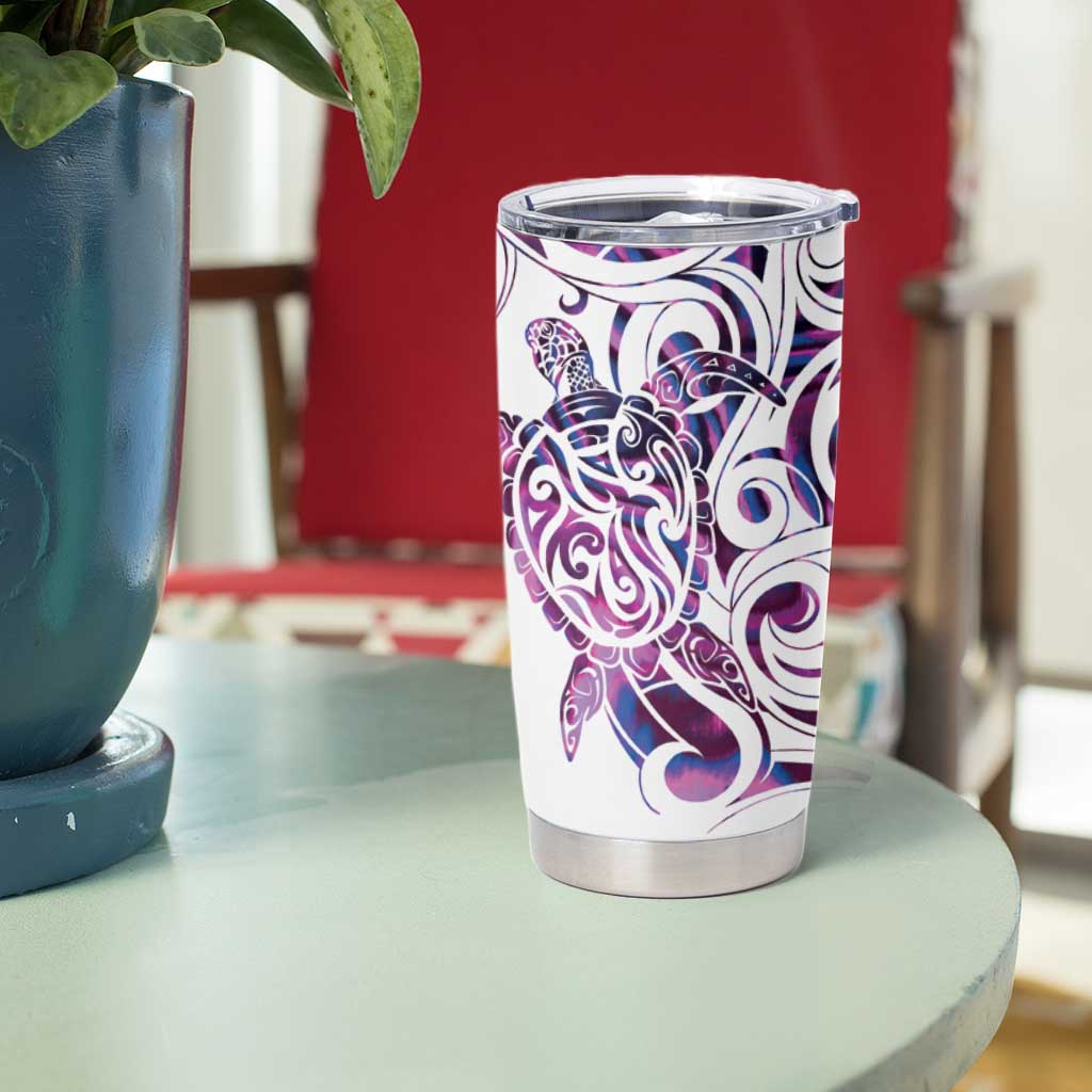 Mawhero Paua shell Kowhaiwhai Taniko Personalised Tumbler Cup Turtle Tattoo Maori Tribal Style LT9 - Polynesian Pride