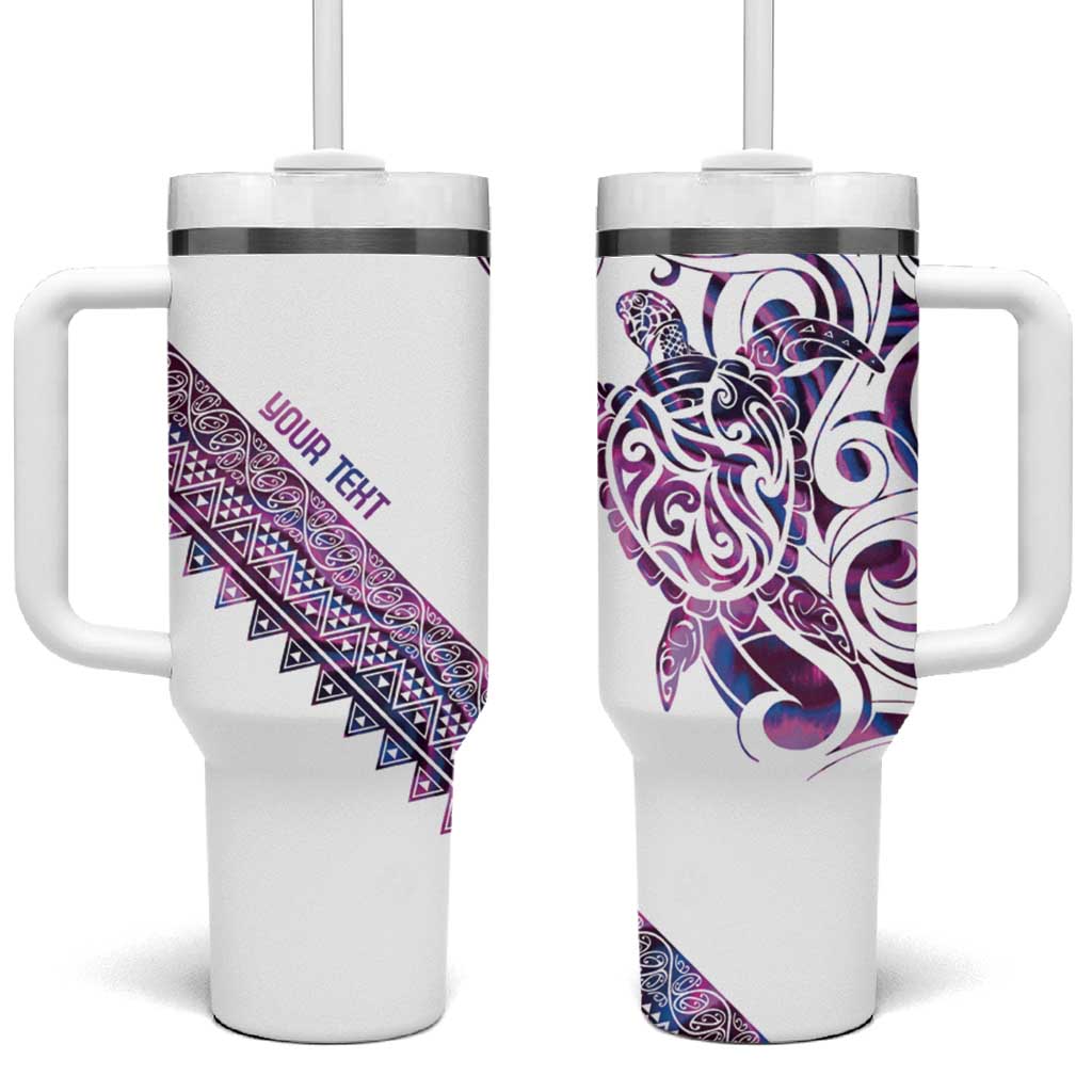 Mawhero Paua shell Kowhaiwhai Taniko Personalised Tumbler With Handle Turtle Tattoo Maori Tribal Style LT9 One Size: 40 oz Pink - Polynesian Pride