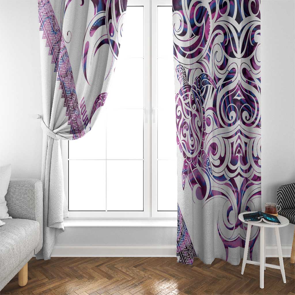 Mawhero Paua shell Kowhaiwhai Taniko Personalised Window Curtain Turtle Tattoo Maori Tribal Style