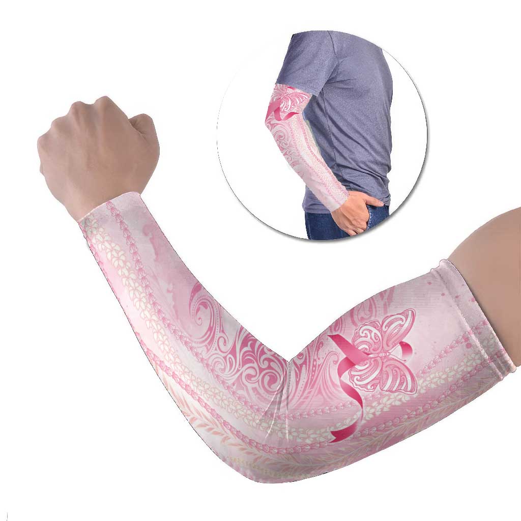 Breast Cancer Awareness Arm Sleeves Maile Pikake Lokelani Crown Flower Lei Inspired