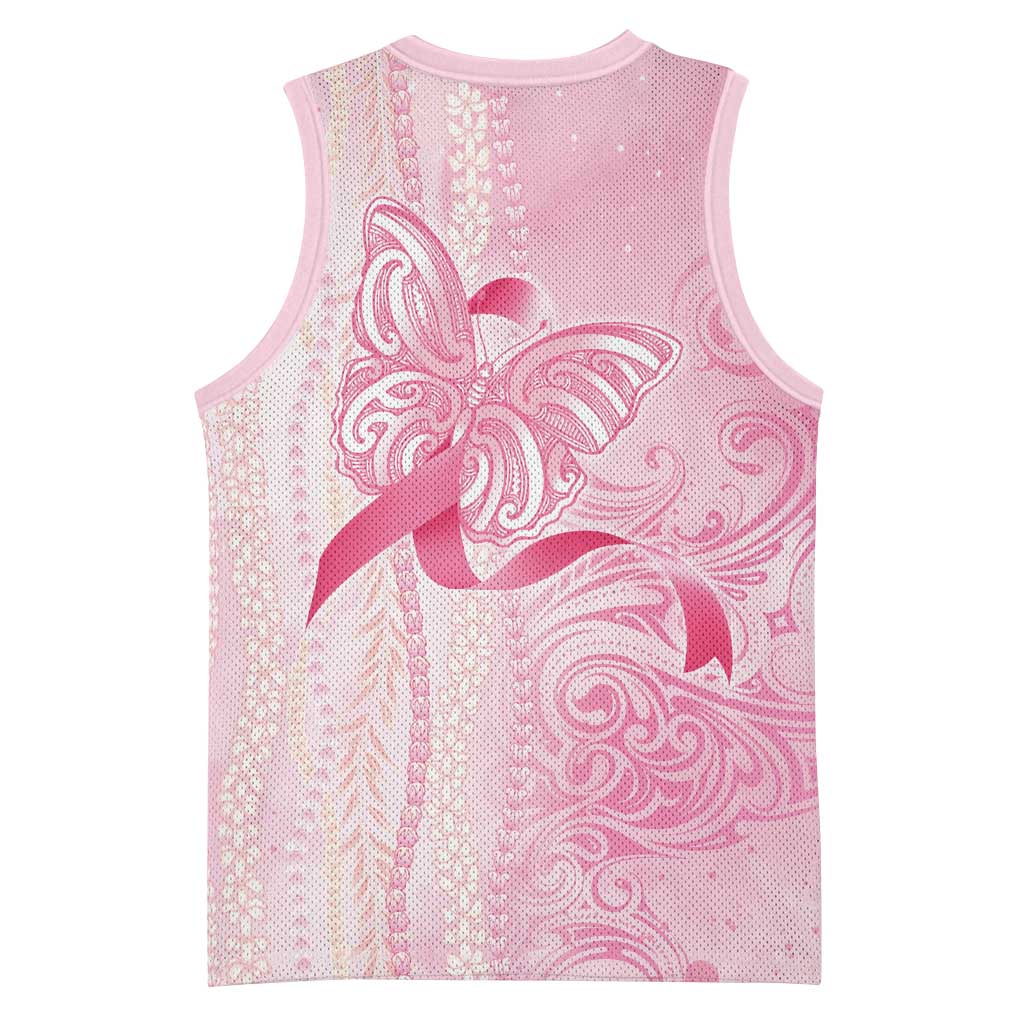 Breast Cancer Awareness Basketball Jersey Maile Pikake Lokelani Crown Flower Lei Inspired LT9 - Polynesian Pride