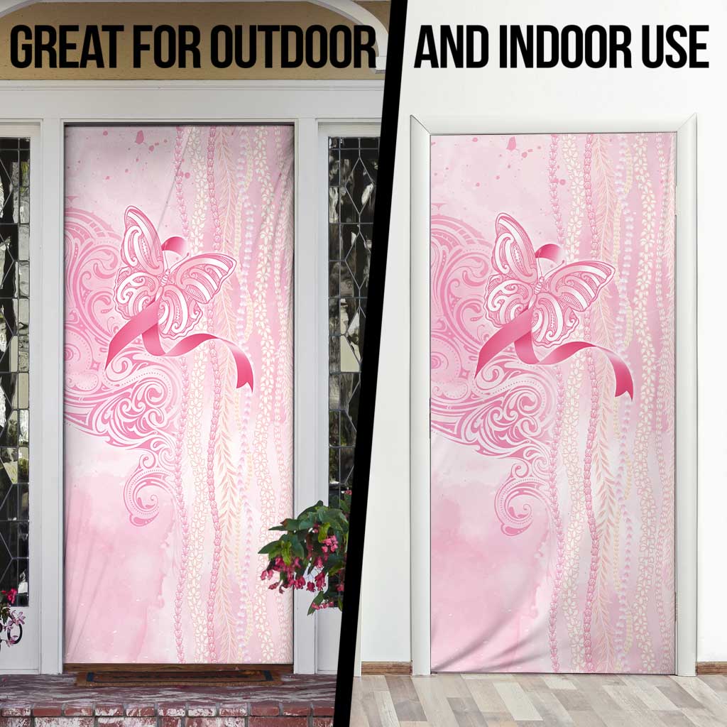 Breast Cancer Awareness Door Cover Maile Pikake Lokelani Crown Flower Lei Inspired LT9 - Polynesian Pride