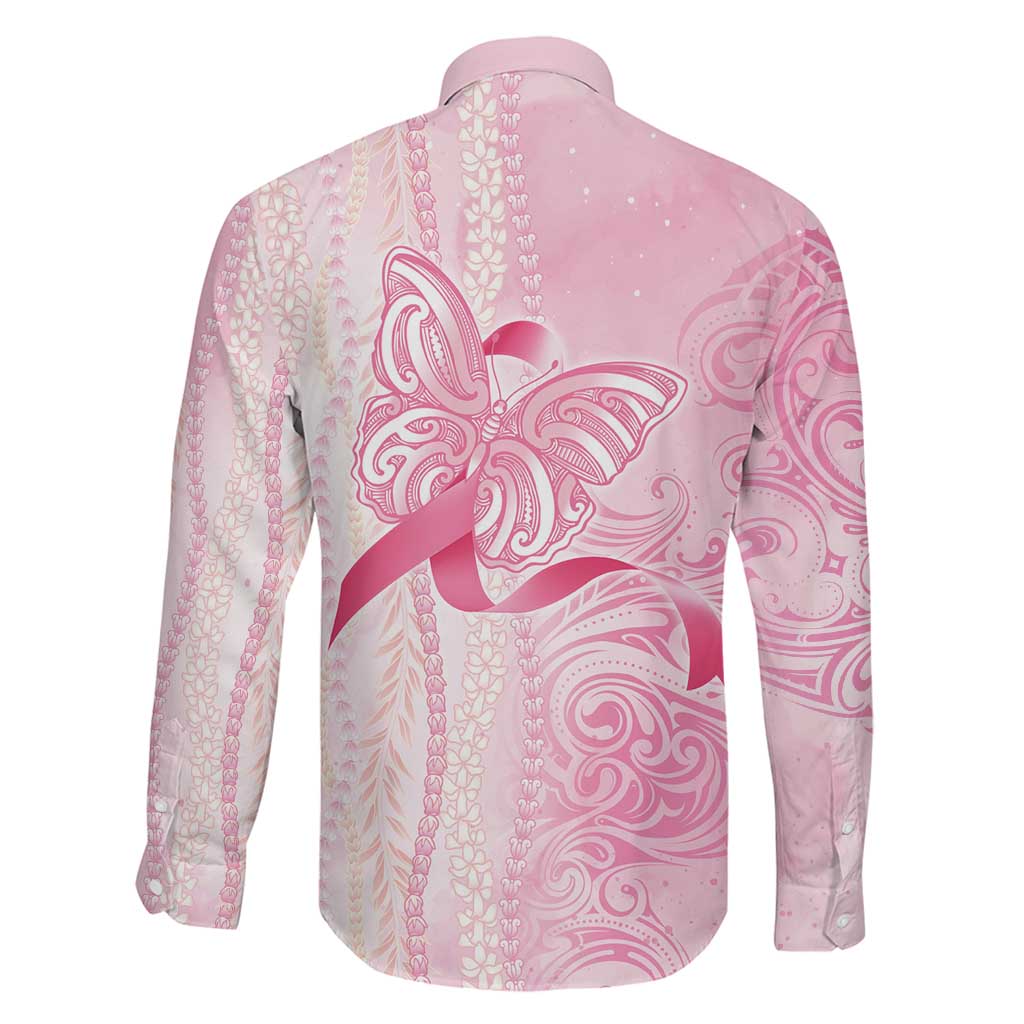 Breast Cancer Awareness Family Matching Tank Maxi Dress and Hawaiian Shirt Maile Pikake Lokelani Crown Flower Lei Inspired LT9 - Polynesian Pride