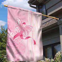 Breast Cancer Awareness Garden Flag Maile Pikake Lokelani Crown Flower Lei Inspired LT9 - Polynesian Pride