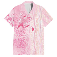 Breast Cancer Awareness Hawaiian Shirt Maile Pikake Lokelani Crown Flower Lei Inspired LT9 Pink - Polynesian Pride
