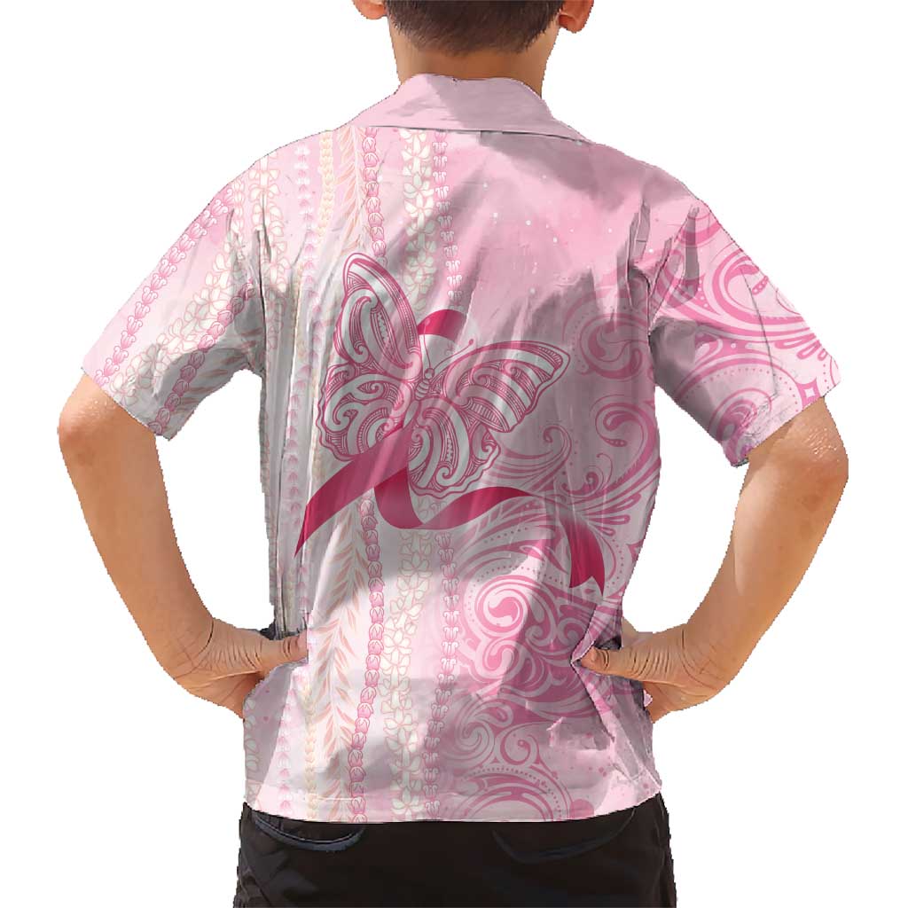 Breast Cancer Awareness Hawaiian Shirt Maile Pikake Lokelani Crown Flower Lei Inspired LT9 - Polynesian Pride