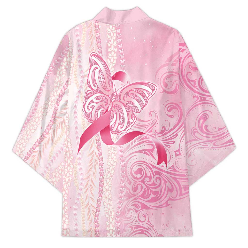 Breast Cancer Awareness Kimono Maile Pikake Lokelani Crown Flower Lei Inspired