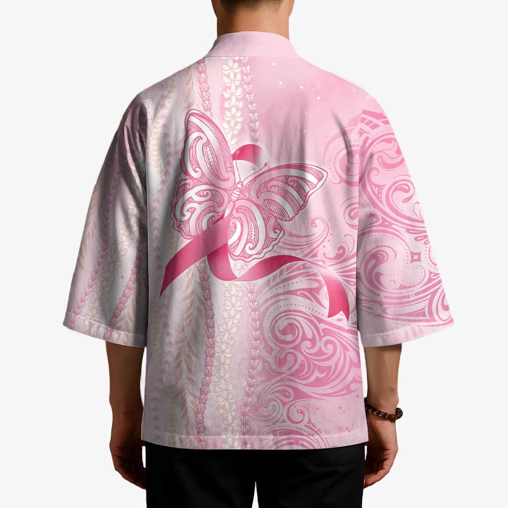 Breast Cancer Awareness Kimono Maile Pikake Lokelani Crown Flower Lei Inspired
