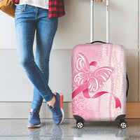 Breast Cancer Awareness Luggage Cover Maile Pikake Lokelani Crown Flower Lei Inspired LT9 - Polynesian Pride