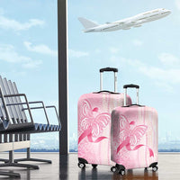 Breast Cancer Awareness Luggage Cover Maile Pikake Lokelani Crown Flower Lei Inspired LT9 - Polynesian Pride