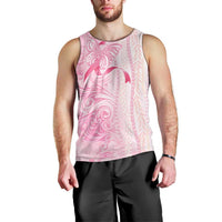 Breast Cancer Awareness Men Tank Top Maile Pikake Lokelani Crown Flower Lei Inspired LT9 - Polynesian Pride