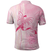 Breast Cancer Awareness Polo Shirt Maile Pikake Lokelani Crown Flower Lei Inspired LT9 - Polynesian Pride