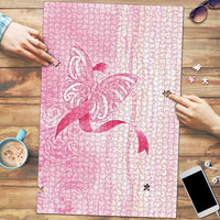 Breast Cancer Awareness Puzzle Maile Pikake Lokelani Crown Flower Lei Inspired