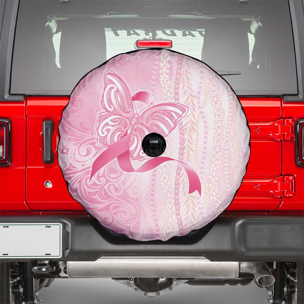Breast Cancer Awareness Spare Tire Cover Maile Pikake Lokelani Crown Flower Lei Inspired LT9 - Polynesian Pride