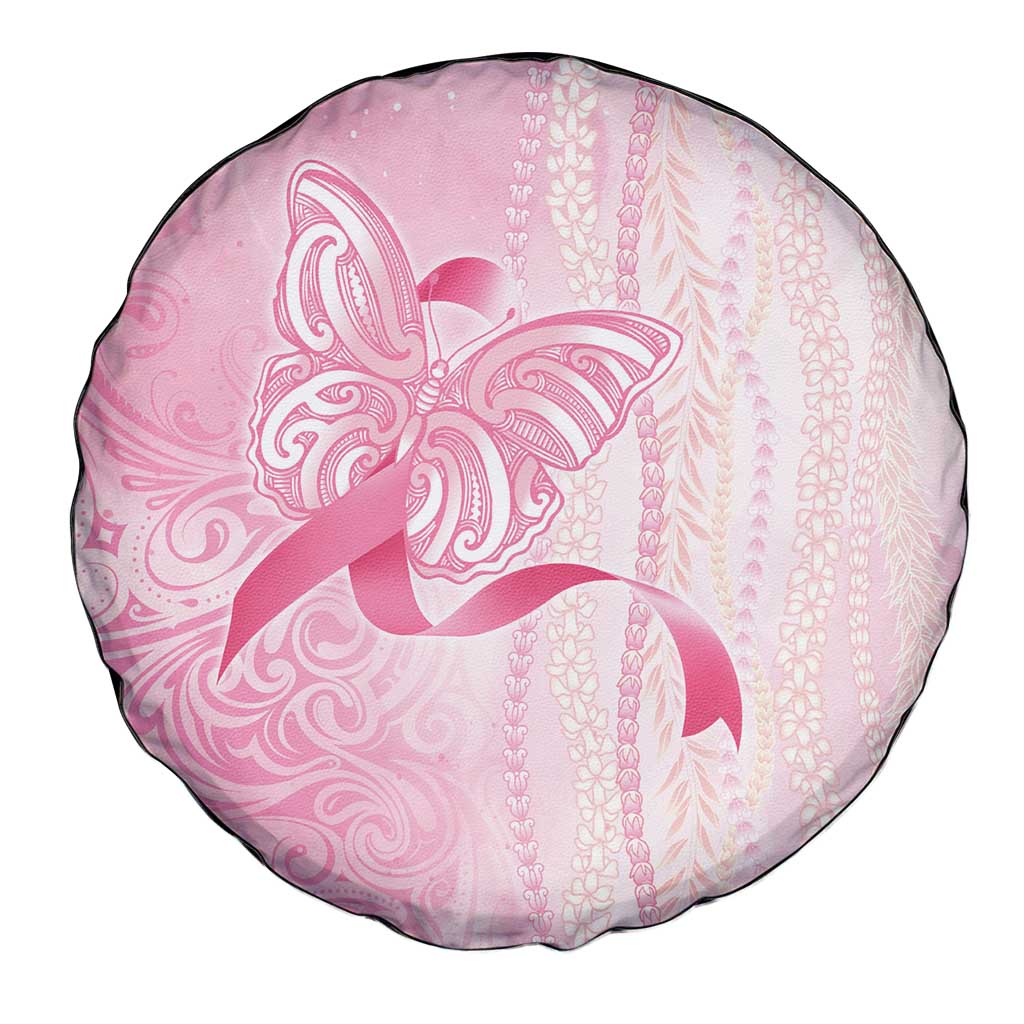 Breast Cancer Awareness Spare Tire Cover Maile Pikake Lokelani Crown Flower Lei Inspired LT9 - Polynesian Pride