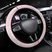 Breast Cancer Awareness Steering Wheel Cover Maile Pikake Lokelani Crown Flower Lei Inspired LT9 Universal Fit Pink - Polynesian Pride