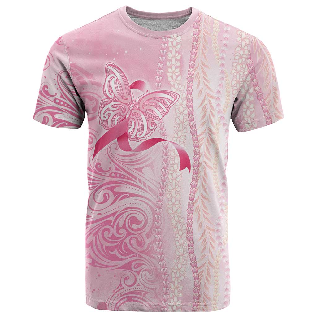 Breast Cancer Awareness T Shirt Maile Pikake Lokelani Crown Flower Lei Inspired