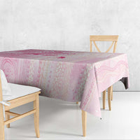 Breast Cancer Awareness Tablecloth Maile Pikake Lokelani Crown Flower Lei Inspired