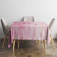 Breast Cancer Awareness Tablecloth Maile Pikake Lokelani Crown Flower Lei Inspired