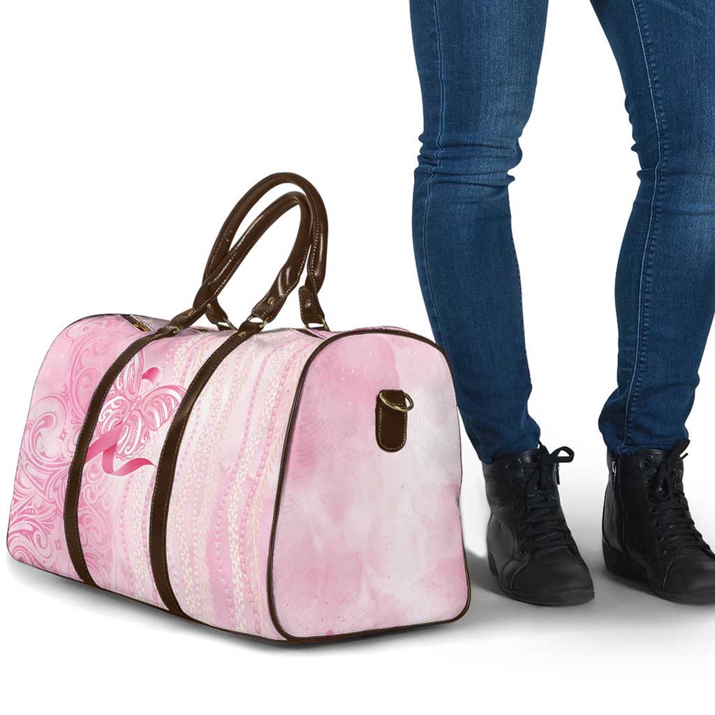 Breast Cancer Awareness Travel Bag Maile Pikake Lokelani Crown Flower Lei Inspired