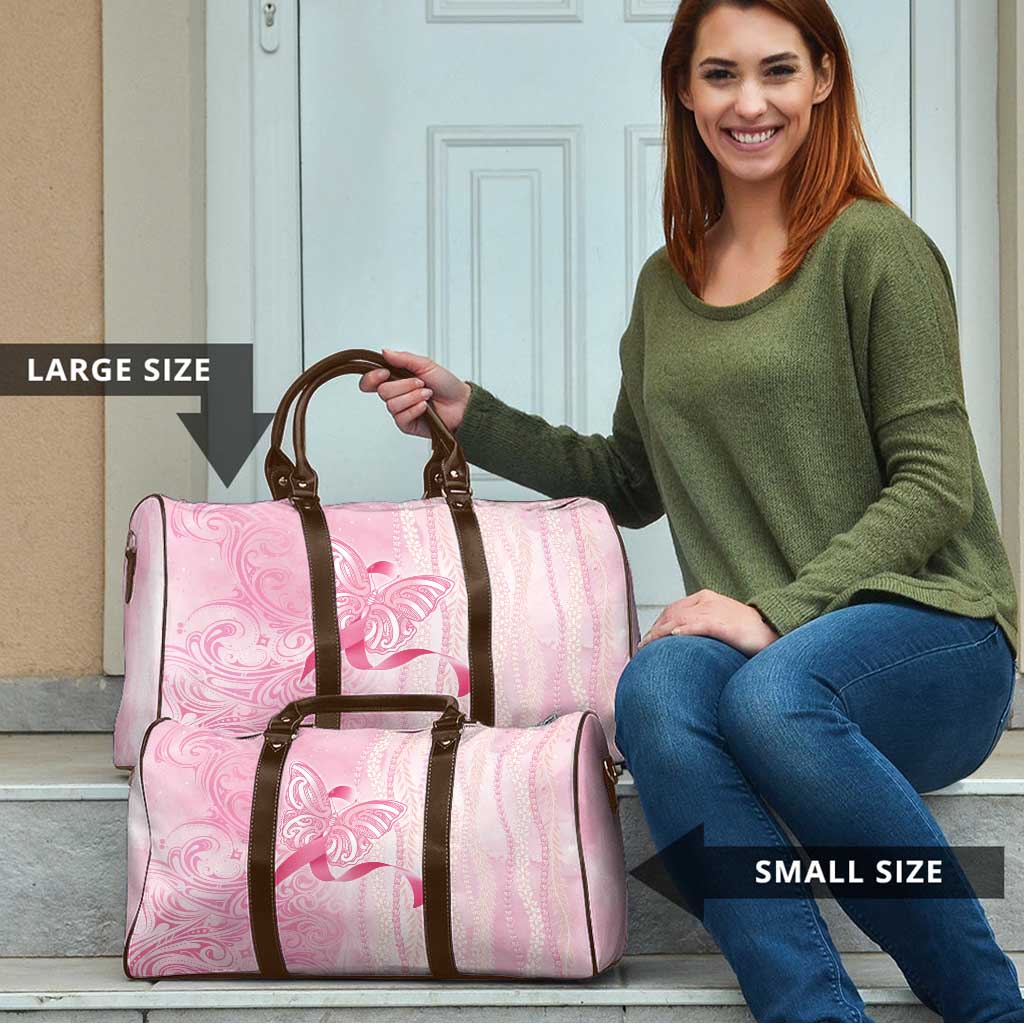 Breast Cancer Awareness Travel Bag Maile Pikake Lokelani Crown Flower Lei Inspired