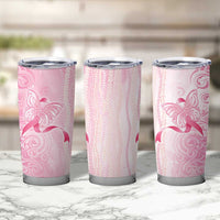 Breast Cancer Awareness Tumbler Cup Maile Pikake Lokelani Crown Flower Lei Inspired LT9 - Polynesian Pride