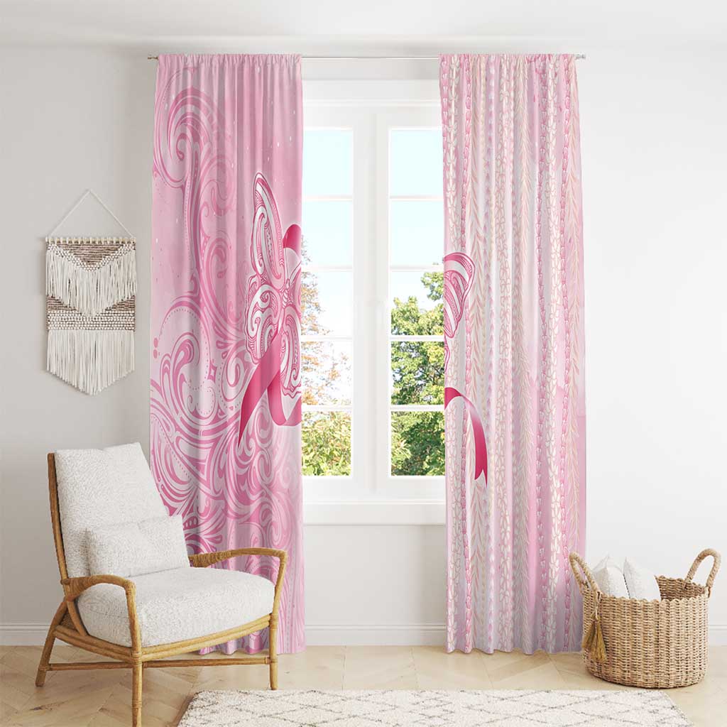 Breast Cancer Awareness Window Curtain Maile Pikake Lokelani Crown Flower Lei Inspired
