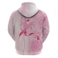 Breast Cancer Awareness Zip Hoodie Maile Pikake Lokelani Crown Flower Lei Inspired LT9 - Polynesian Pride