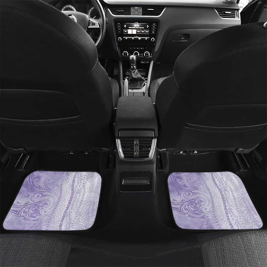 Epilepsy Awareness Car Mats Maile Pikake Lokelani Crown Flower Lei Inspired LT9 Set 2pcs - Back Purple - Polynesian Pride