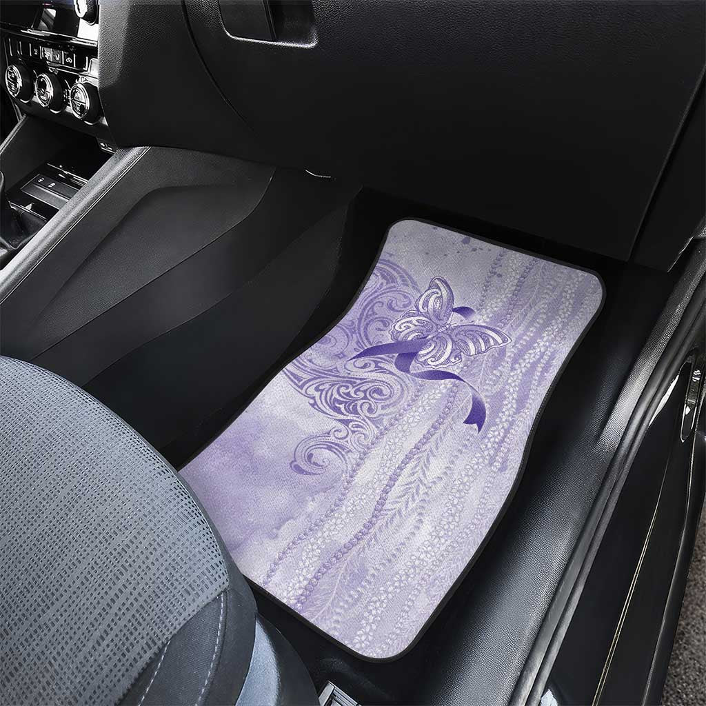Epilepsy Awareness Car Mats Maile Pikake Lokelani Crown Flower Lei Inspired LT9 - Polynesian Pride